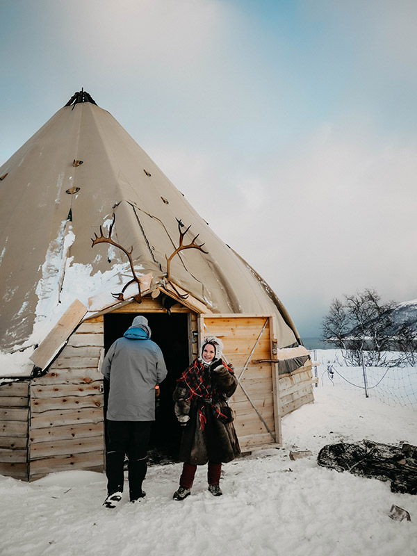 Rentiere füttern in Tromsø